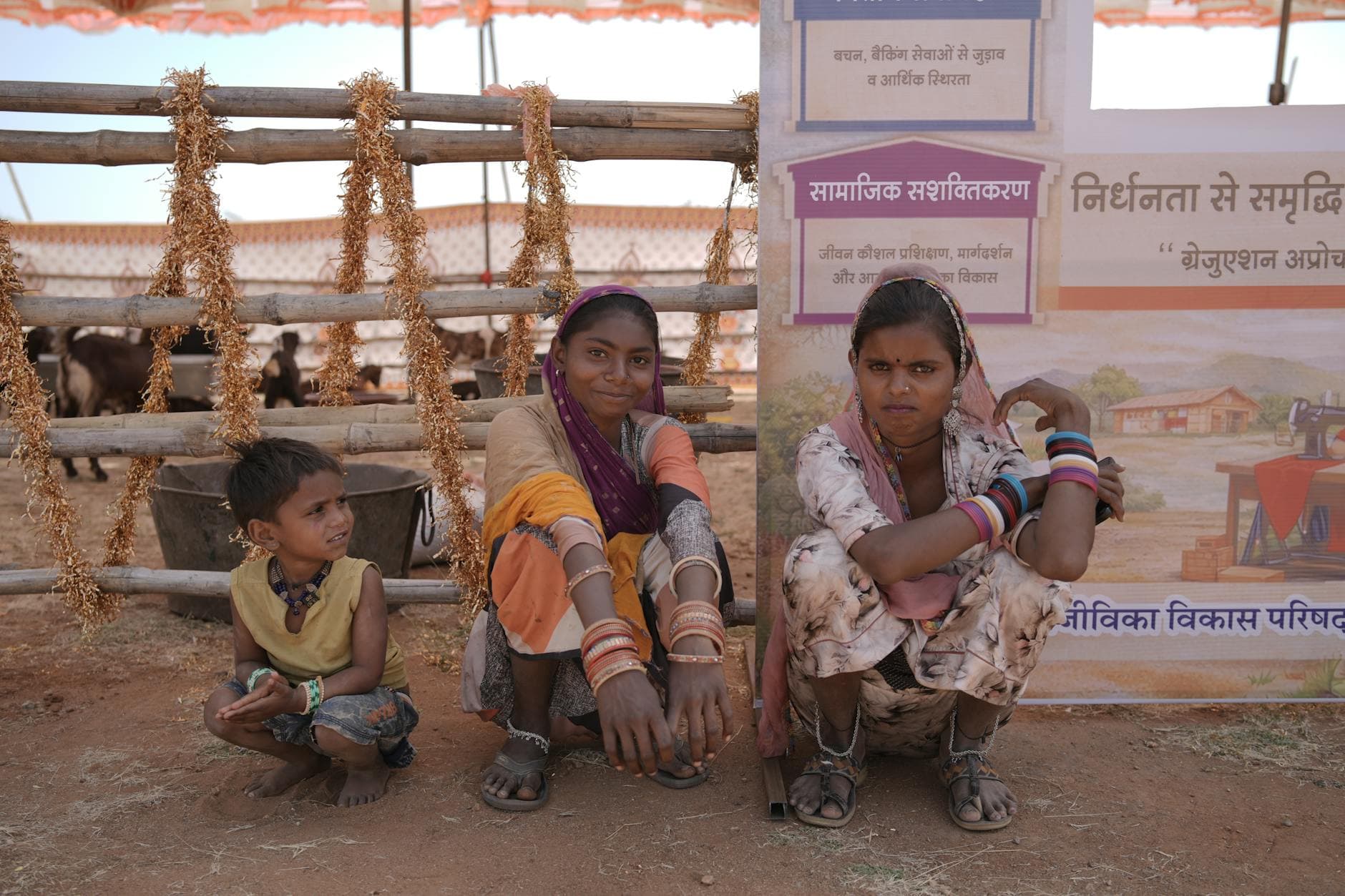 Volunteers distributing supplies to a community