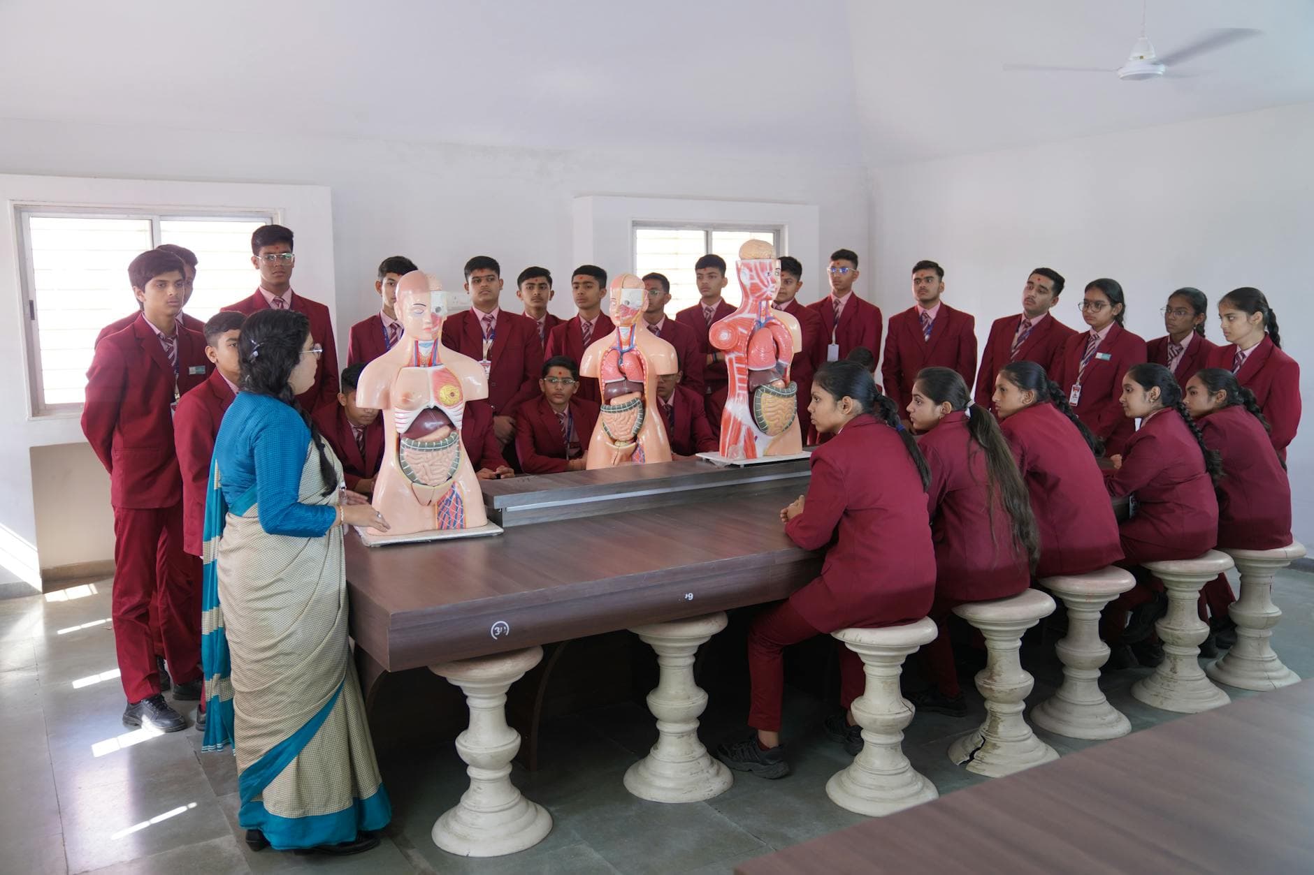 Indian students working in a science laboratory
